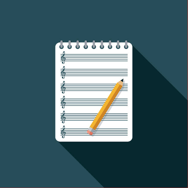 Icona di uno spartito musicale con una matita sopra