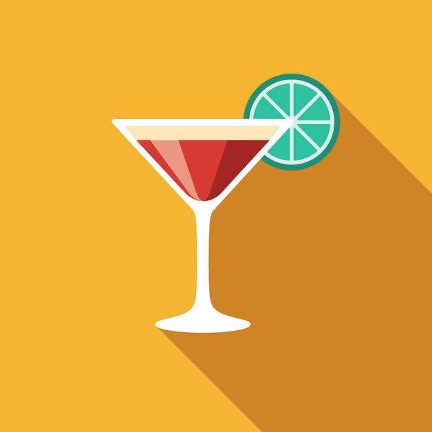 Icona di un calice di aperitivo con fetta di limone